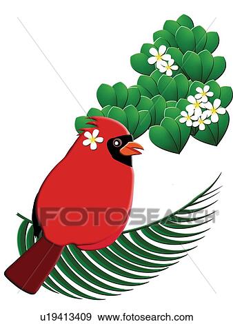 Oiseau Rouge Peinture Illustration Banque Dillustrations