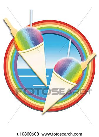 Rainbow Colored Ice Creams in Rainbow Frame, Painting, Illustration View Large Illustration Stock Illustration - Rainbow Colored Ice Creams in Rainbow Frame, Painting, Illustration. Fotosearch