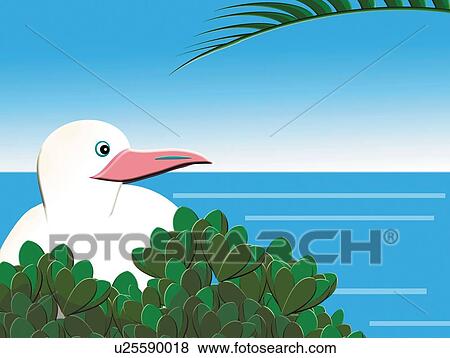 Seagull and Ocean, Painting, Illustration View Large Illustration Stock Illustration - Seagull and Ocean, Painting, Illustration. Fotosearch
