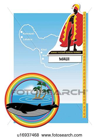 Signboard of Maui, Hawaii, Painting, Illustration View Large Illustration Stock Illustration - Signboard of Maui, Hawaii, Painting, Illustration. Fotosearch