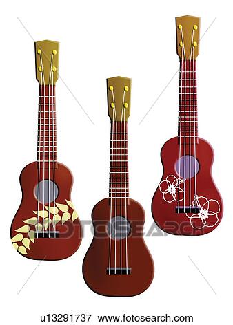 Three Ukuleles, Painting, Illustration View Large Illustration Stock Illustration - Three Ukuleles, Painting, Illustration. Fotosearch