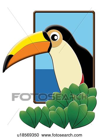 Tropical Bird, Painting, Illustration View Large Illustration Clipart - Tropical Bird, Painting, Illustration. Fotosearch
