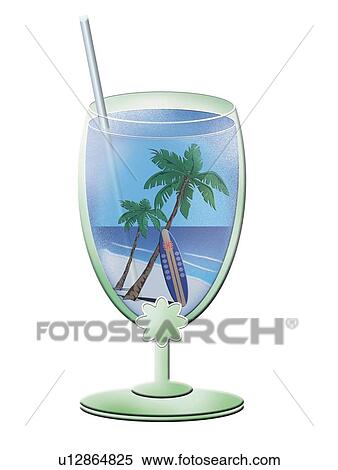 Tropical Drink Image, Painting, Illustration View Large Illustration Stock Illustration - Tropical Drink Image, Painting, Illustration. Fotosearch