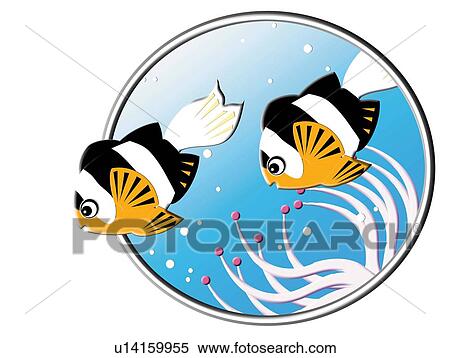 Stock Illustration - Tropical Fishes, Painting, Illustration. Fotosearch