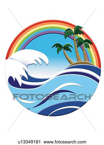Tropical Island Image, Painting, Illustration View Large Illustration Clip Art - Tropical Island Image, Painting, Illustration. Fotosearch