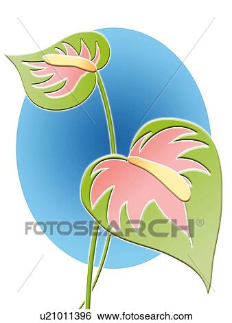 Stock Illustration - Tropical Leaves, Painting, Illustration. Fotosearch