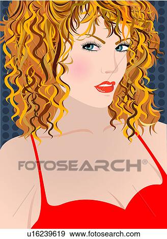 Close-up of a stylish woman. View Large Illustration Stock Illustration - Close-up of a stylish woman.. Fotosearch