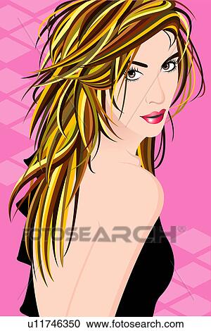 Portrait of a woman. View Large Illustration Clipart - Portrait of a woman.. Fotosearch