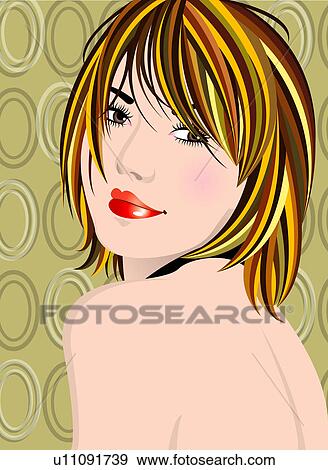 Portrait of a woman. View Large Illustration Stock Illustration - Portrait of a woman.. Fotosearch