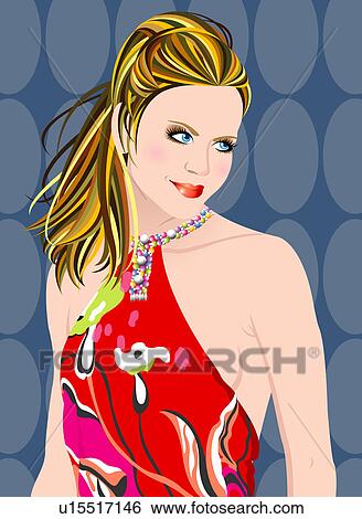 Stock Illustration - Portrait of a woman.. Fotosearch