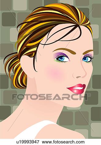 Stock Illustration - Portrait of a woman.. Fotosearch