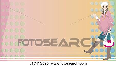View of a woman on the move. View Large Illustration Stock Illustration - View of a woman on the move.. Fotosearch