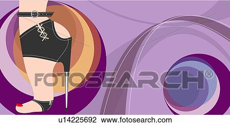 Drawing - View of a stiletto heel.. Fotosearch