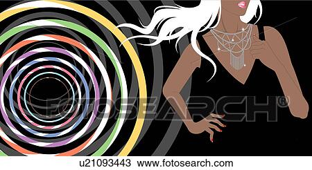 Drawing - View of a woman.. Fotosearch