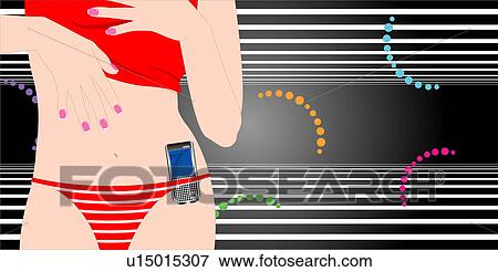 View of a woman in a bikini. View Large Illustration Stock Illustration - View of a woman in a bikini.. Fotosearch