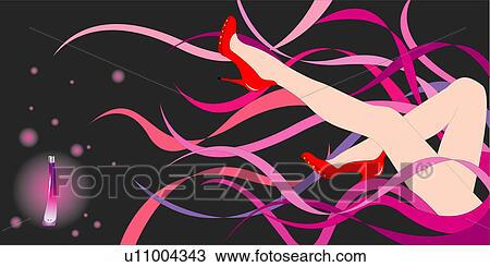 Drawing - View of a woman lying.. Fotosearch