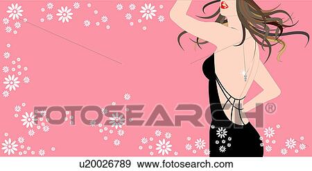 View of a woman wearing a backless dress. View Large Illustration Stock Illustration - View of a woman wearing a backless dress.. Fotosearch