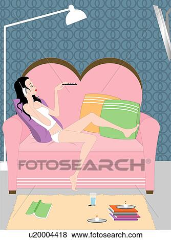Stock Illustration - Side view of a woman.. Fotosearch