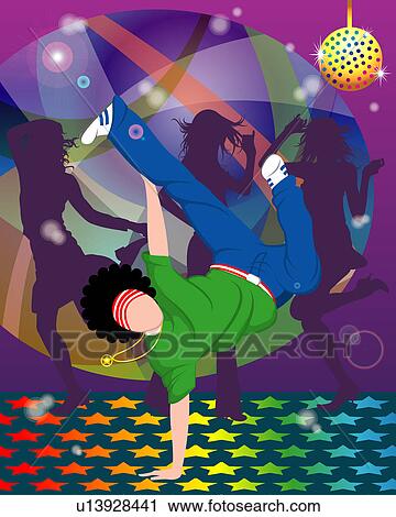 Clip Art - View of a disco party.. Fotosearch