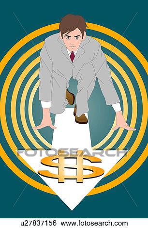 Stock Illustration - Man prepared to run.. Fotosearch