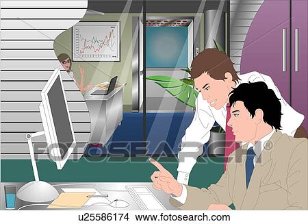 Stock Illustration - Two people discussing with each other.. Fotosearch