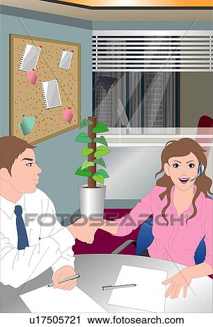 Clip Art - Two people shaking hands.. Fotosearch