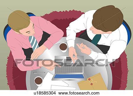 Two people talking with each other. Stock Illustration | u18585304