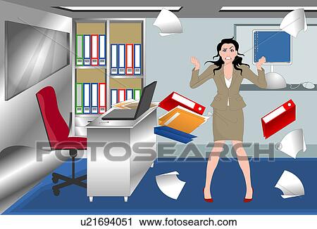 Clip Art - Woman in an angry mood.. Fotosearch