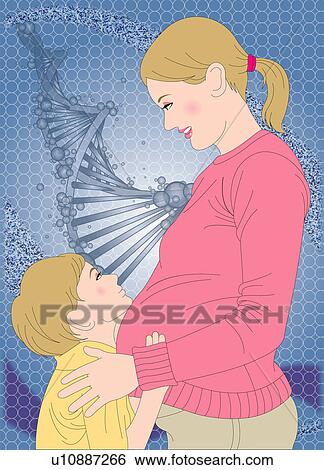 Stock Illustration - Mother and son looking at each other.. Fotosearch