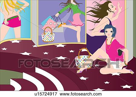 Woman posing for a promotional campaign. View Large Illustration Stock Illustration - Woman posing for a promotional campaign.. Fotosearch