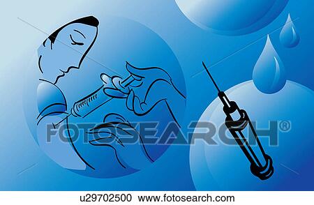 Side view of a patient getting injection View Large Illustration Clipart - Side view of a patient getting injection. Fotosearch