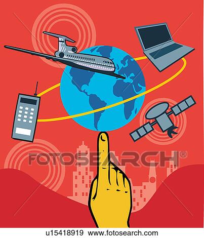 Stock Illustration - Collage featuring technologies. Fotosearch