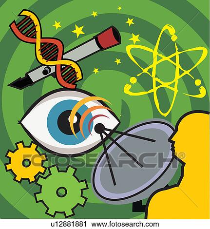 Satellite with cogwheels, eye and stars View Large Illustration Clip Art - Satellite with cogwheels, eye and stars. Fotosearch