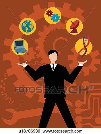 Stock Illustration - Technologies featuring information and communication. Fotosearch