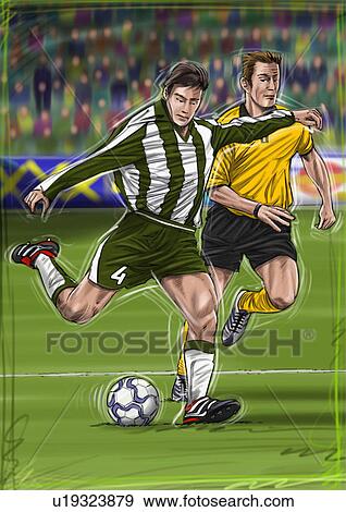 Stock Illustration - Soccer player ready to kick the ball. Fotosearch
