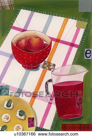 Food on a picnic blanket View Large Illustration Stock Illustration - Food on a picnic blanket. Fotosearch