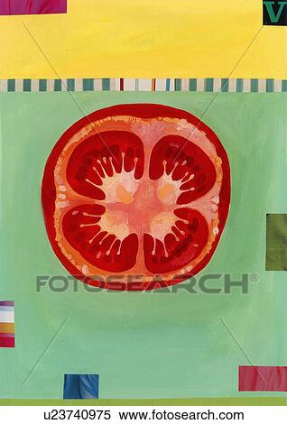 Stock Illustration - One tomato half. Fotosearch