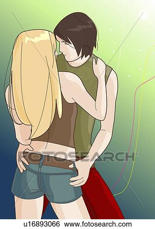 Young couple dancing View Large Illustration Stock Illustration - Young couple dancing. Fotosearch