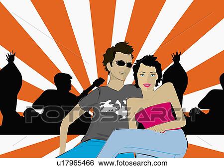 Young couple sitting in a nightclub View Large Illustration Stock Illustration - Young couple sitting in a nightclub. Fotosearch