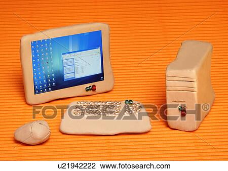 Computer with monitor, keyboard, and mouse View Large Illustration Drawing - Computer with monitor, keyboard, and mouse. Fotosearch