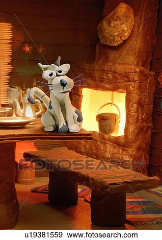 Dog on a table by the fireplace View Large Illustration Stock Illustration - Dog on a table by the fireplace. Fotosearch