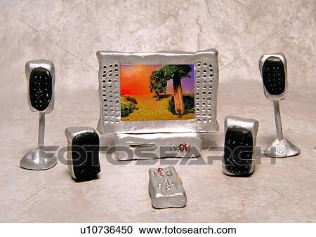 Clipart - Home cinema entertainment system. Fotosearch