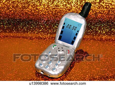 Stock Illustration - Open mobile phone. Fotosearch
