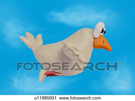 White bird flying in sky View Large Illustration Clip Art - White bird flying in sky. Fotosearch