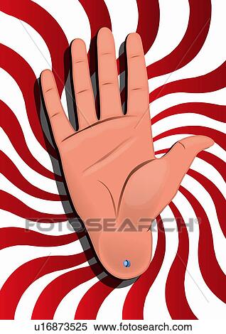 Stock Illustration - Hand sign "number 5". Fotosearch
