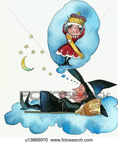 Witch dreaming she is the queen View Large Illustration Clipart - Witch dreaming she is the queen. Fotosearch
