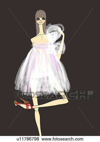 Stock Illustration - Woman dressed ballerina style. Fotosearch