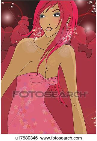Stock Illustration - Woman dancing in a club. Fotosearch