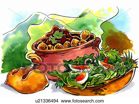 A meal in the countryside View Large Illustration Stock Illustration - A meal in the countryside. Fotosearch