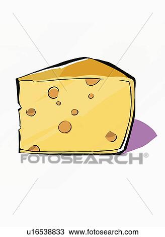 Download A Wedge Of Yellow Cheese With Holes Drawing U16538833 Fotosearch Yellowimages Mockups